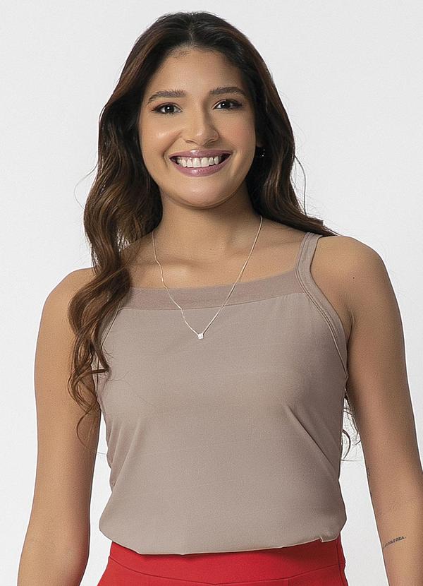 Habana - Blusa Feminina de Alças Essencial Bege