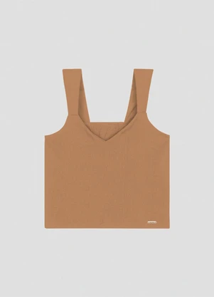 Cereja Rosa - Blusa Feminina em Viscose com Decote V Bege - CEREJA ROSA