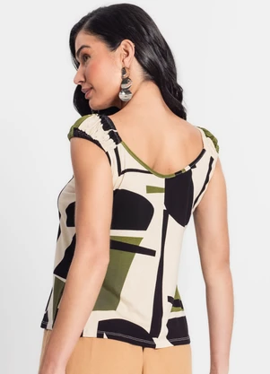 Infinita Cor - Blusa Feminina Estampada Bege - INFINITA COR