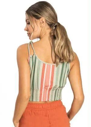 Endless - Blusa Feminina Alças Duplas ListrasVermelho - ENDLESS