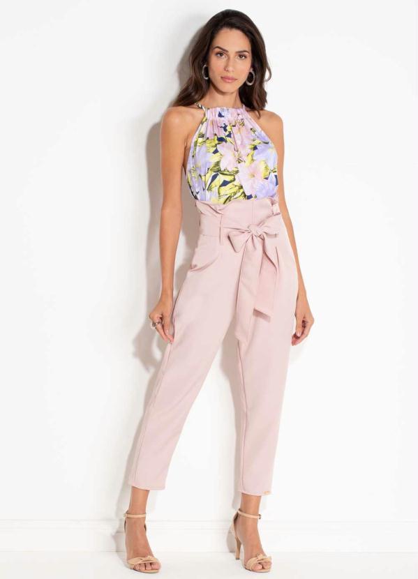 Quintess - Blusa Floral Lilás Quintess com Franzido 3