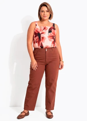 Quintess - Blusa Floral Pincelado em Malha Fria - QUINTESS