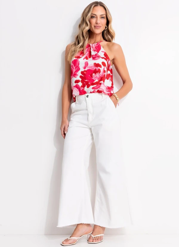 Quintess - Blusa Frente Única Floral em Malha Texturizada com Amarração 6