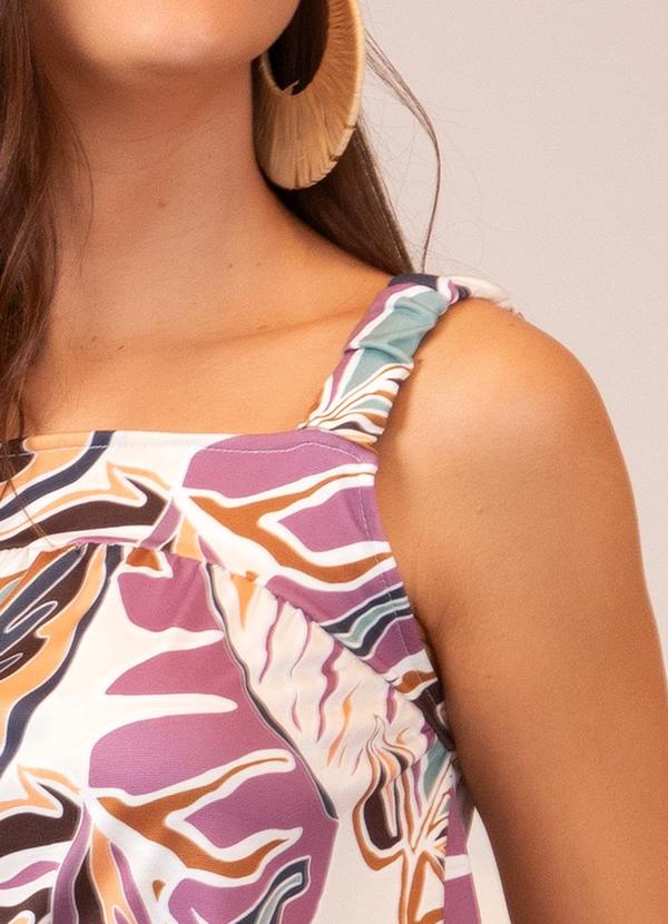 Quintess - Blusa Folhagem Colorida em Poliflex 4