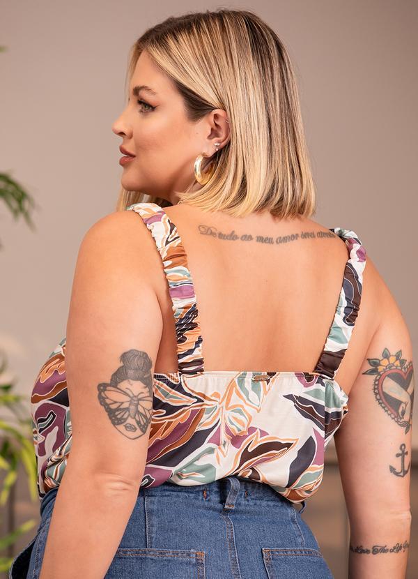 Quintess - Blusa Folhagem Colorida em Poliflex 2