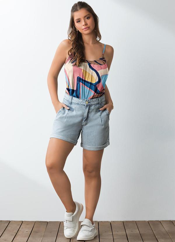 Quintess - Blusa Folhagem Geométrica em Malha de Viscose 3