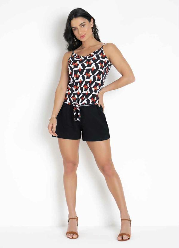 Rovitex - Blusa Geométrica com Alças e Amarração Rovitex 3