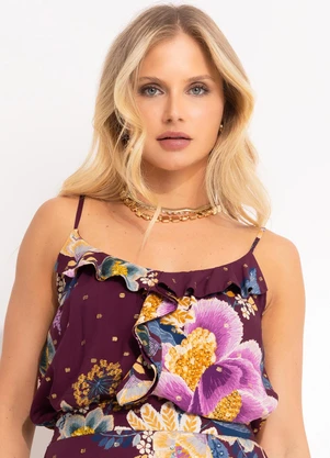 Farm - Blusa Jardim Delicado Roxo - FARM