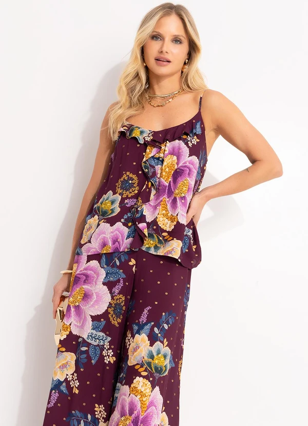 Farm - Blusa Jardim Delicado Roxo 7