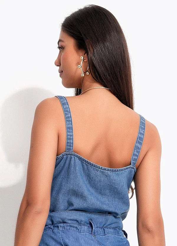 Quintess - Blusa Jeans Médio em Jeans 2