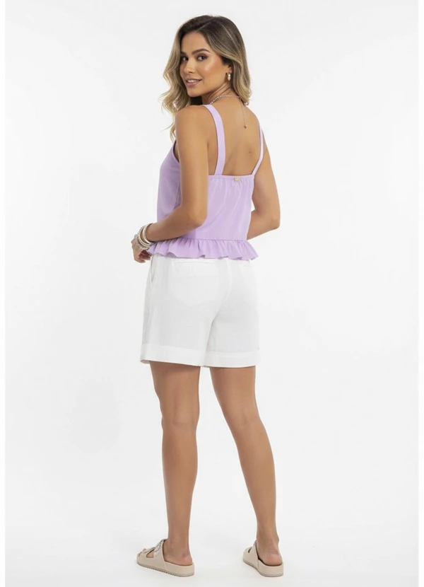 Quintess - Blusa Lilás em Viscose Plana com Cordel 2