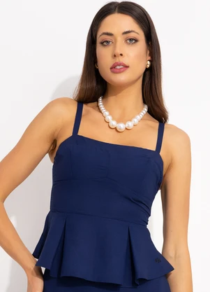 Colcci - Blusa Linho Azul - COLCCI