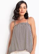 Blusa (listrado marinho) em viscose plana