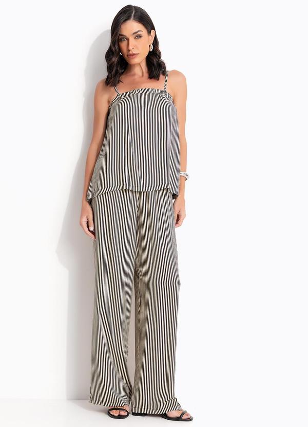 Quintess - Blusa Listrado Marinho em Viscose Plana 3