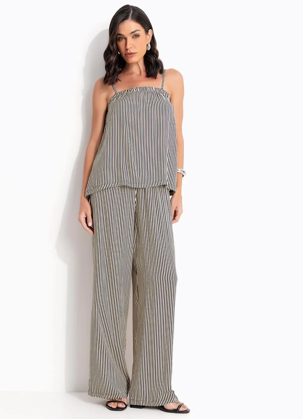 Quintess - Blusa Listrado Marinho em Viscose Plana 6