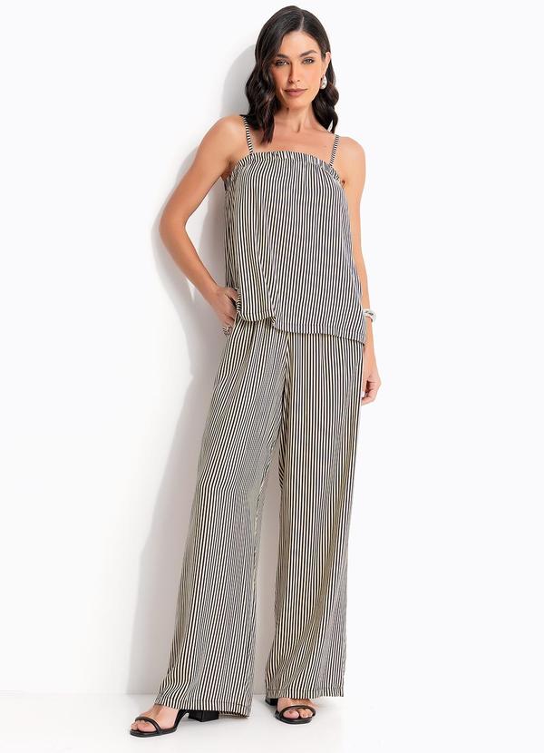 Quintess - Blusa Listrado Marinho em Viscose Plana 7