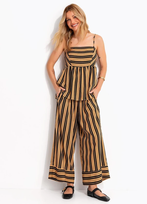 Quintess - Blusa Listrado Preto em Viscose Plana 4