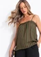 Quintess - Blusa Listrado Preto em Viscose Plana - variação:  