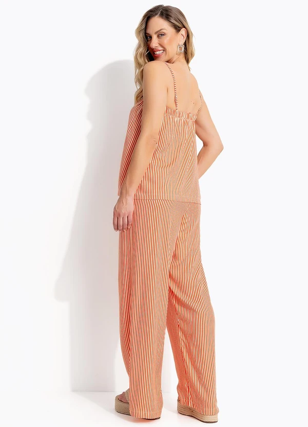 Quintess - Blusa Listrado Vermelho em Viscose Plana 5