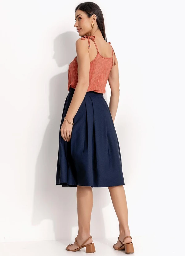 Quintess - Blusa Listras Laranja em Malha de Viscose 4