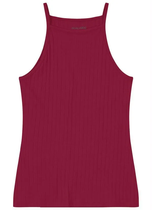 Malwee - Blusa Malha Canelada Viscose Vermelho