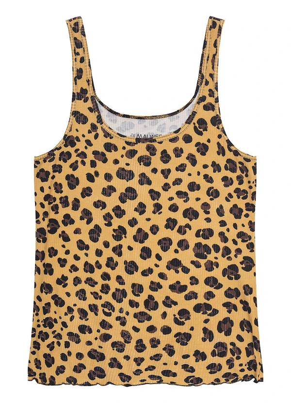 Malwee - Blusa Marrom Animal Print Canelada 6
