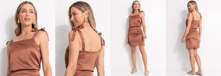 Blusa Marrom em Cetim