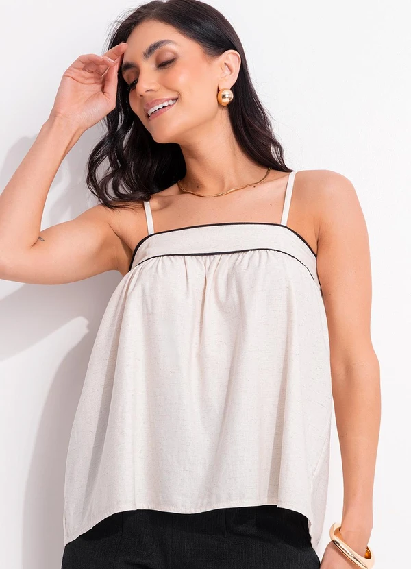 Quintess - Blusa Natural em Linho 14