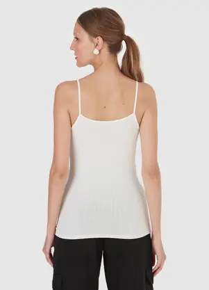 Malwee - Blusa Off White Canelada Alcinha - MALWEE