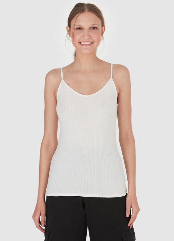 Malwee - Blusa Off White Canelada Alcinha