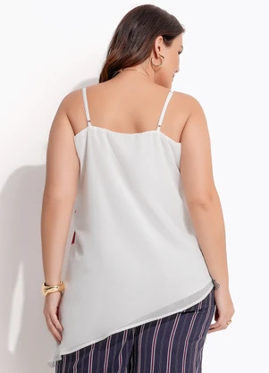 Quintess - Blusa Off White em Chiffon - QUINTESS
