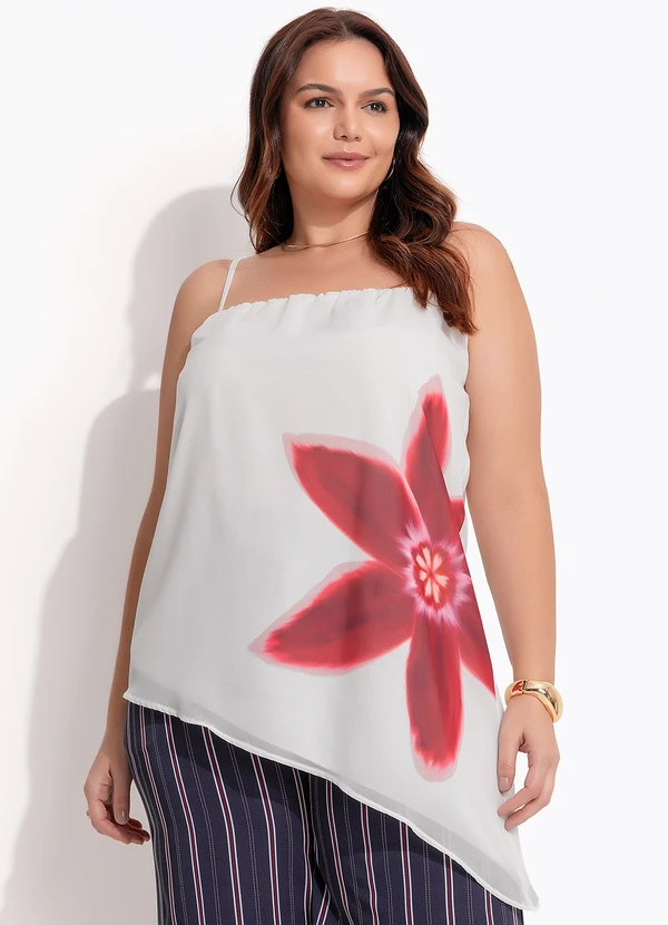 Quintess - Blusa Off White em Chiffon 16
