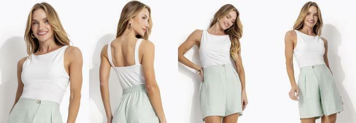 Blusa Off White em Malha Crepe