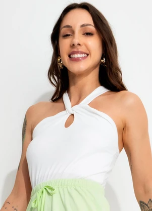 Bimini - Blusa Off White em Malha Suede - BIMINI