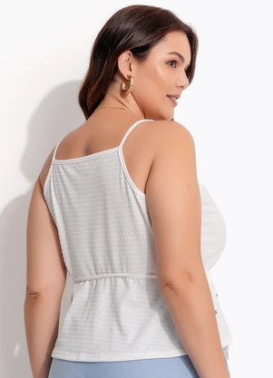 Quintess - Blusa Off White em Malha Texturizada - QUINTESS