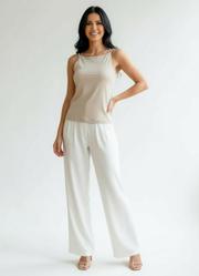 Blusa Off White em Viscose com Elastano