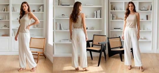 Blusa Off White em Viscose com Elastano