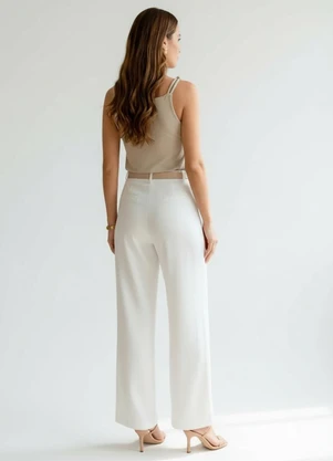 Quintess - Blusa Off White em Viscose com Elastano - QUINTESS
