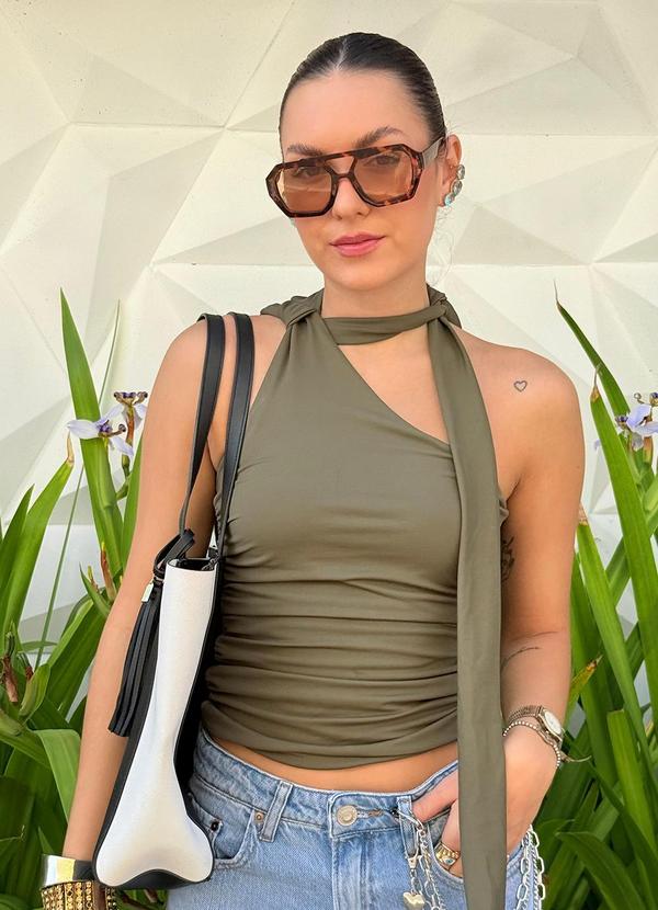 Choyee - Blusa Ombro Único Penélope Verde 3