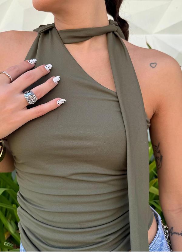 Choyee - Blusa Ombro Único Penélope Verde 4