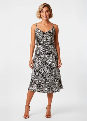 Quintess - Blusa Peplum Onça Preta em Viscose Plana - QUINTESS