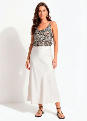 Quintess - Blusa Pincelado Abstrato em Malha Plissada - QUINTESS