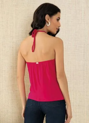 Quintess - Blusa Pink com Amarração no Pescoço - QUINTESS