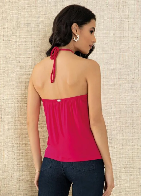 Quintess - Blusa Pink com Amarração no Pescoço 2
