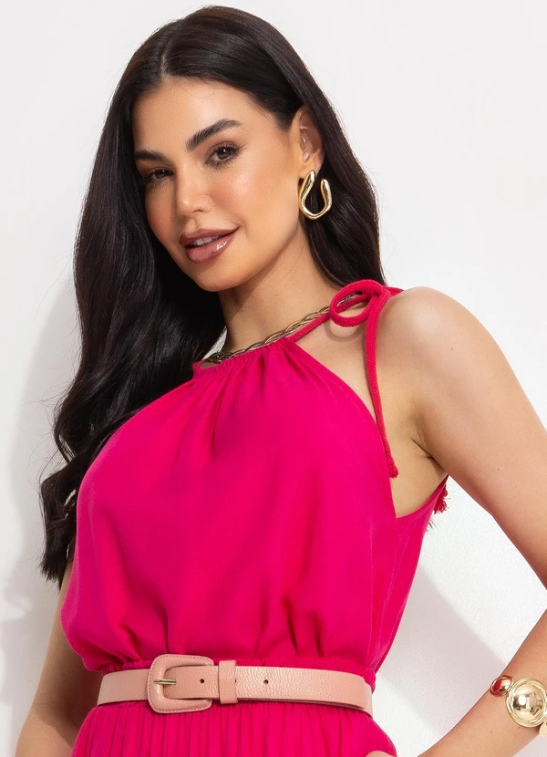 Quintess - Blusa Pink em Viscose Plana Sarjada