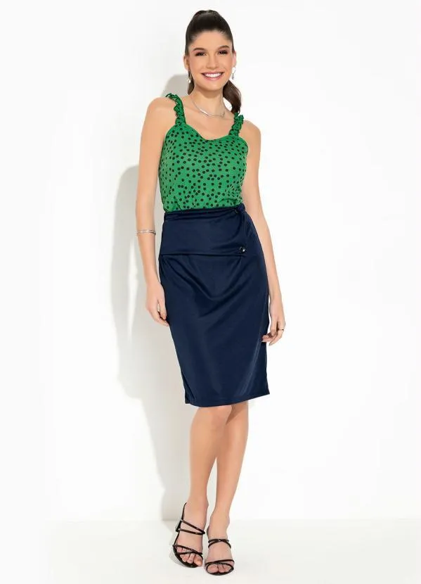 Rosalie - Blusa Poá Verde de Alças 4