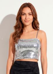 Blusa Prata em Paet�