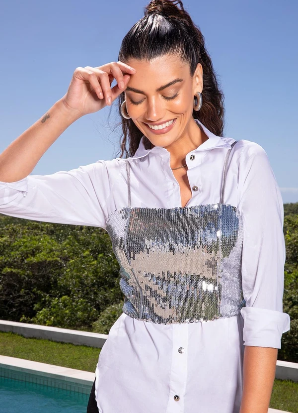 Quintess - Blusa Prata em Paetê 2