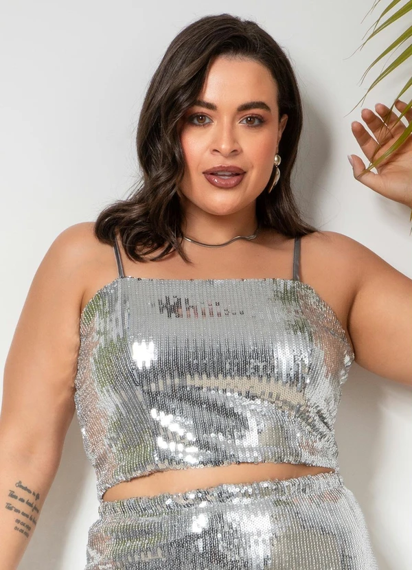 Quintess - Blusa Prata em Paetê 8