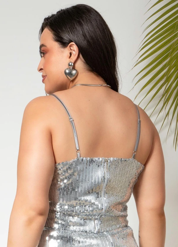 Quintess - Blusa Prata em Paetê 9